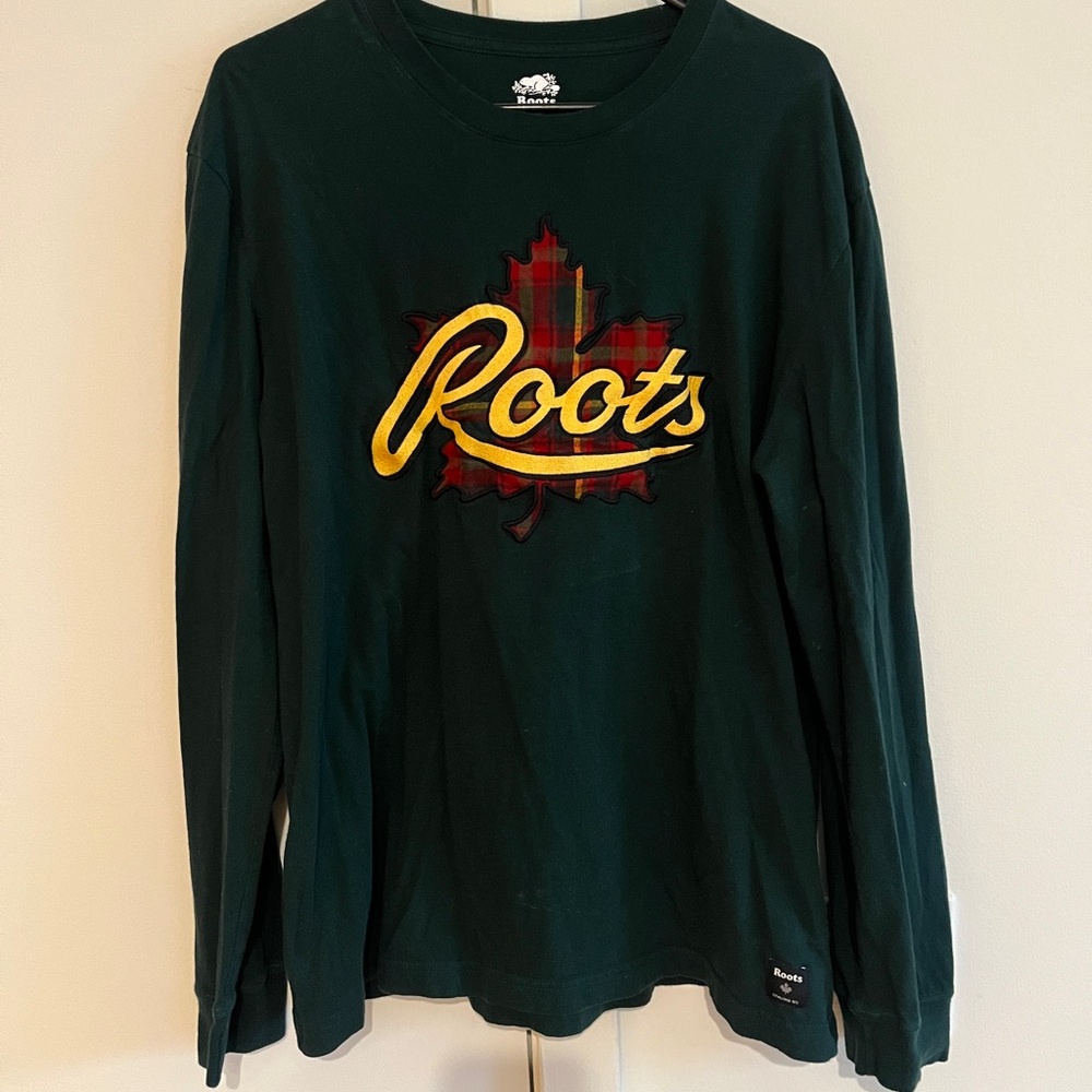 Roots long sleeve men’s embroidered T-shirt